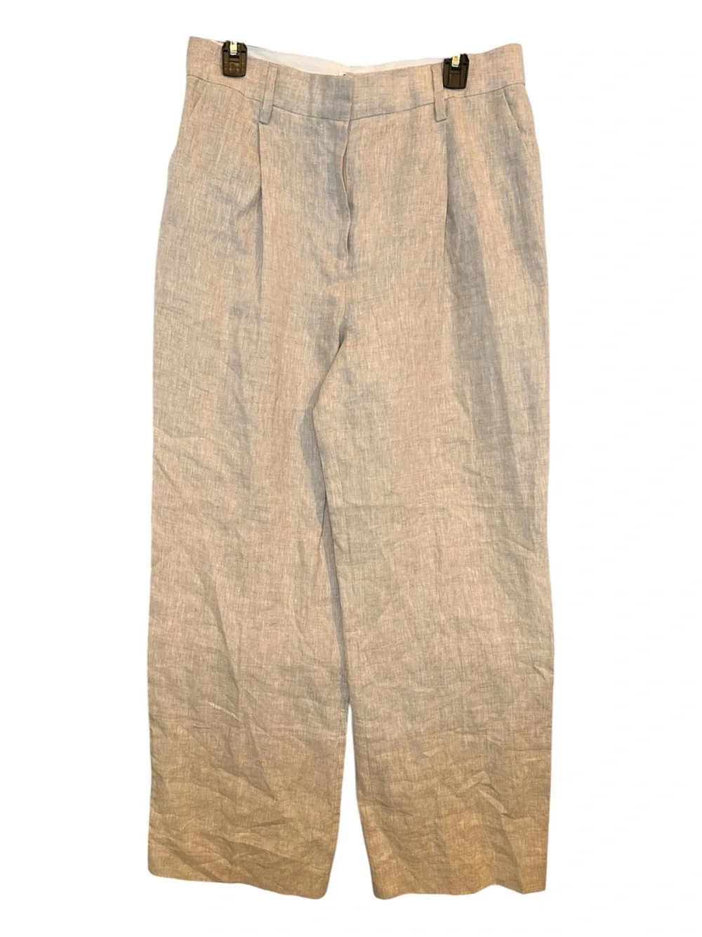 Reformation Alex Oatmeal Linen Wide Leg Pants Size 10 NWT Elevated Neutrals
